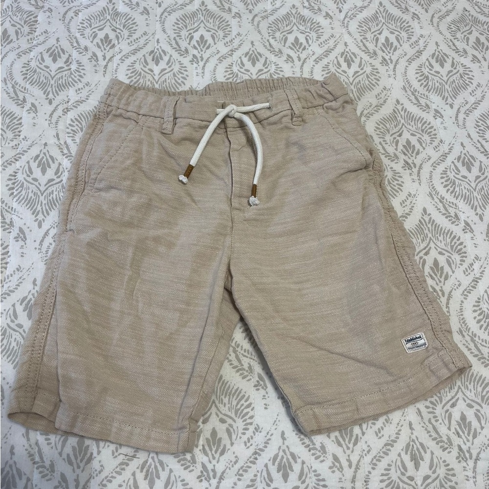 Beige Drawstring Shorts For Boys